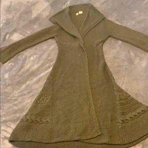 Anthropology Olive Green Duster Sweater